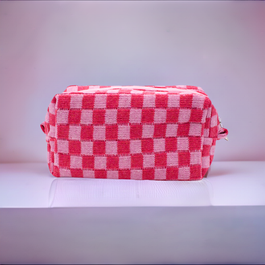 Checkered Zipper Pouch